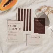 Mariage Rayures Vieux Argent Brun Chocolat Classe