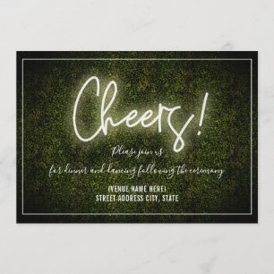 Invitation Mariage Réception Boxwood Néon Blanc Cheers