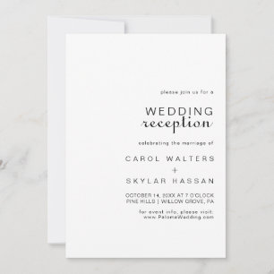 Invitation Mariage Réception Calligraphie Classique Minimalis