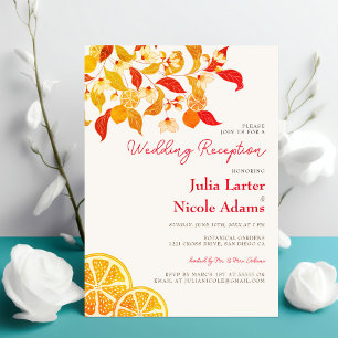 Invitation Mariage Réception de Foliaison de Citron Frais d'A