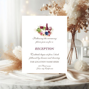 Invitation Mariage Réception Fleurs Bourgogne Tasring Vin