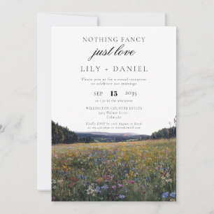 Invitation Mariage Réception Fleurs Sauvages Élégant
