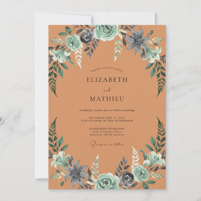 Invitation Mariage Récolte Abondante Terracotta (Devant)