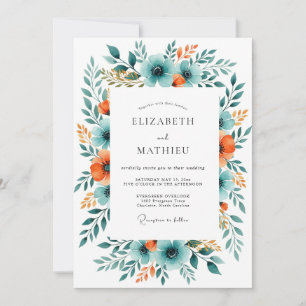 Invitation Mariage Récolte Époustouflant Rouille de Teal