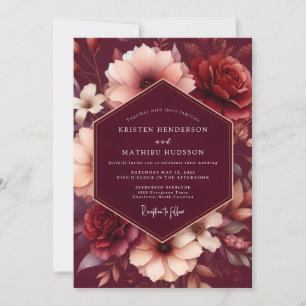 Invitation Mariage Récolte Fleurie Marron