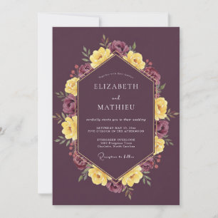 Invitation Mariage Récolte Lustré de Prune