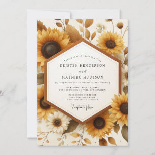 Invitation Mariage Récolte Rustique Souci