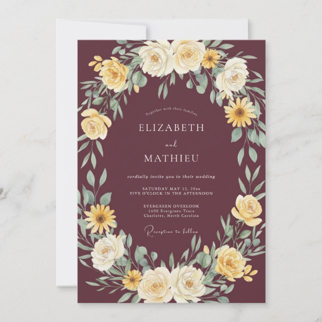 Invitation Mariage Récolte Terreux de Bourgogne (Devant)