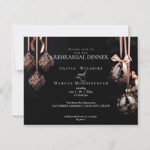 Invitation MARIAGE REHEARSAL Winter Pink et Onyx Baubles