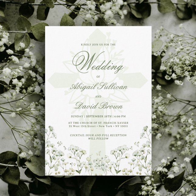 Invitation Mariage religieux Baby's Breath (Créateur téléchargé)