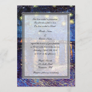 Invitation mariage religieux, van Gogh nuit étoilée