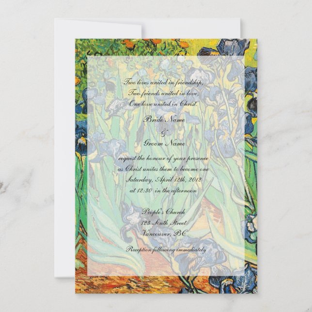 Invitation Mariage religieux, Vincent van Gogh,Iris (Devant)