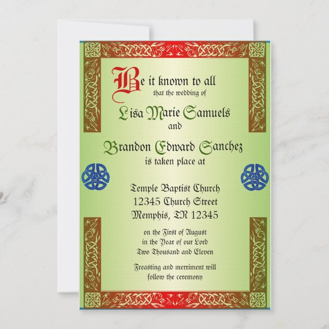 Invitation Mariage Renaissance (Devant)