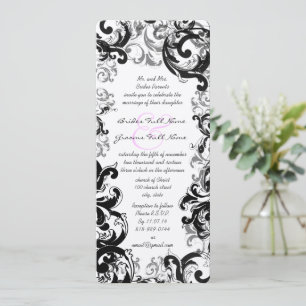 Invitation Mariage Renaissance Médiéval Noir et Blanc