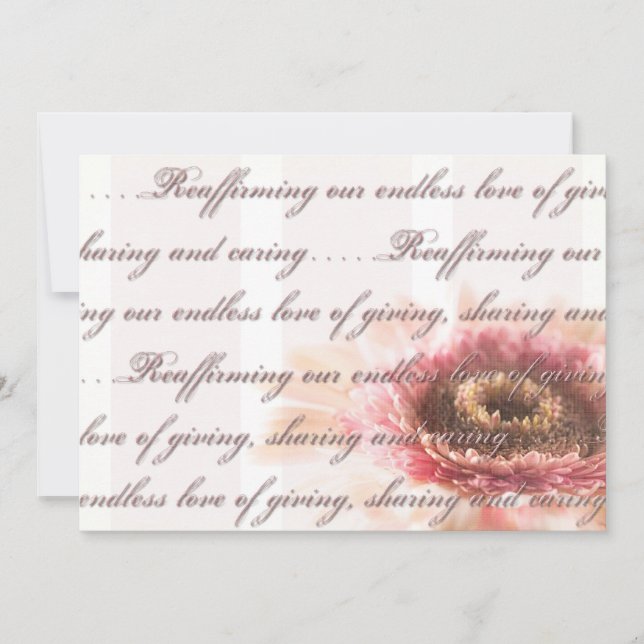 Invitation mariage renouvellement fraise gerber texture avant (Devant)