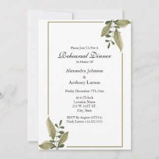 Invitation Mariage Répétition de verdure élégante