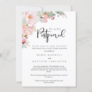 Invitation Mariage reporté - Annulation - Plans reportés