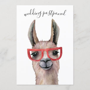 Invitation Mariage reporté Funny Lllama Date Changer