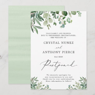 Invitation Mariage reporté le changement de date Eucalyptus F