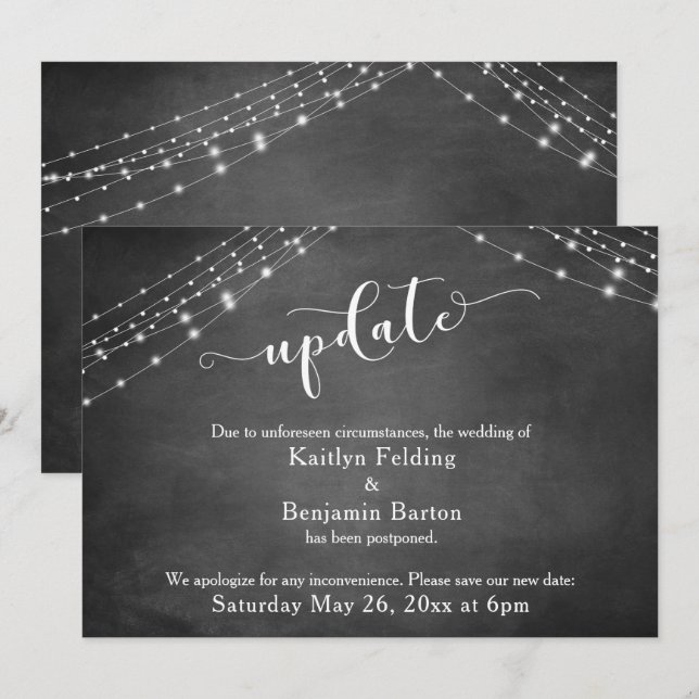 Invitation Mariage Reporté Script de Mise à Jour du Tableau N (Devant / Derrière)