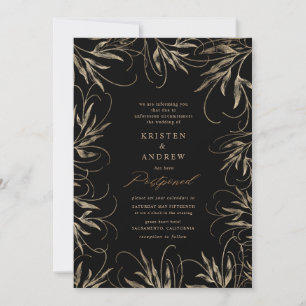 Invitation mariage repoussé moderne élégant or botanique
