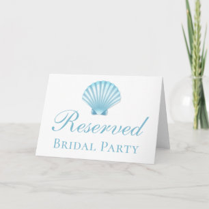 Invitation Mariage réservé à la plage bleu coquillage nautiqu