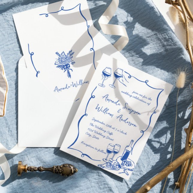 Invitation Mariage rétro à griffes à main funky (Créateur téléchargé)