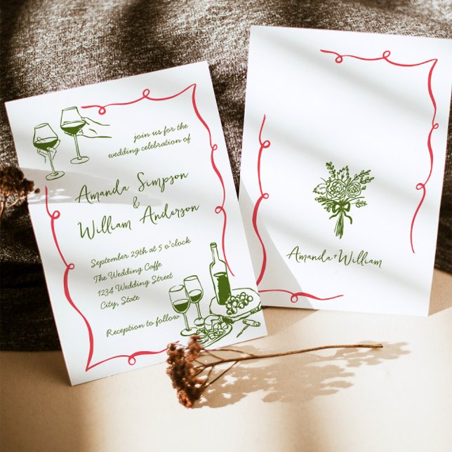 Invitation Mariage rétro à griffes à main funky (Créateur téléchargé)