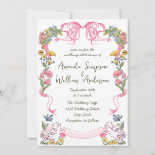 Invitation Mariage rétro à griffes à main funky