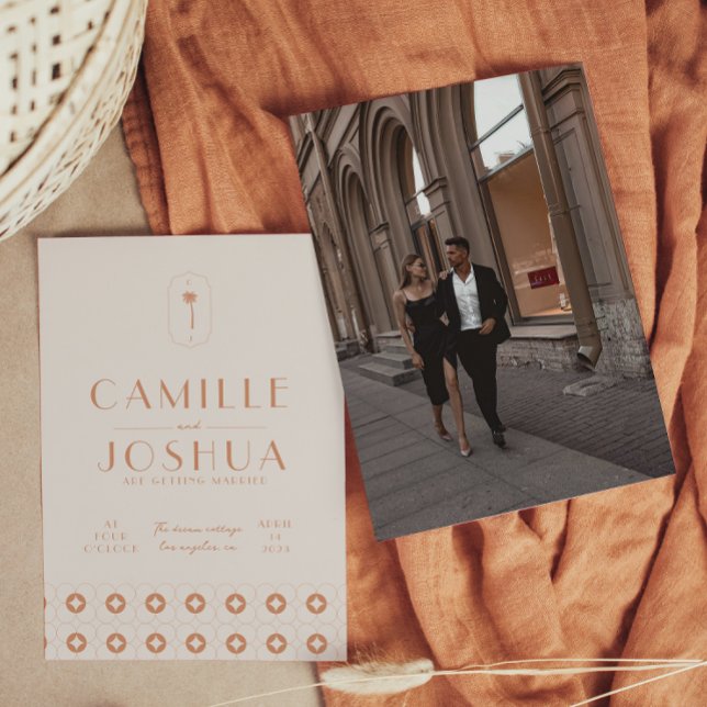 Invitation Mariage rétro à ressort Palm (Créateur téléchargé)