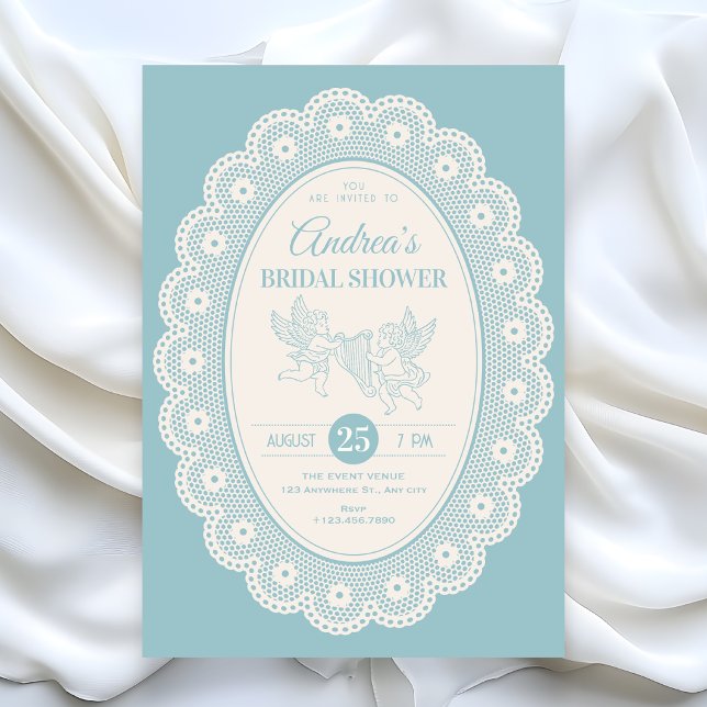 Invitation Mariage rétro bleu (Créateur téléchargé)