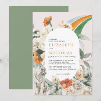 Mariage rétro boho floral botanique