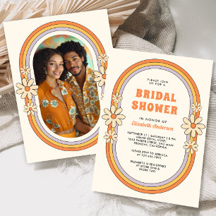 Invitation Mariage rétro coloré et funky des années 70