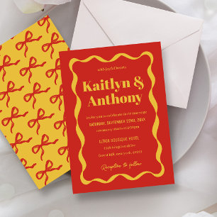 Invitation Mariage rétro Coquette Bow