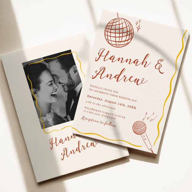 Invitation Mariage Rétro Disco (Créateur téléchargé)