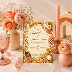 Invitation Mariage Rétro Disco Fantaisiste
