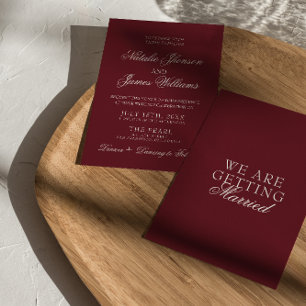 Invitation Mariage Rétro Élégant Bourgeoisie Bourguignon Clas