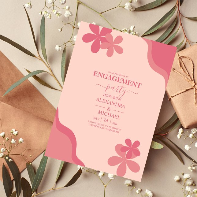Invitation Mariage Rétro Groovy Années 70 Tons Assourdis (Créateur téléchargé)