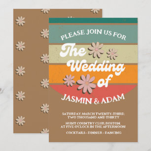 Invitation Mariage Rétro Groovy Daisy