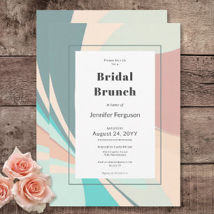 Invitation Mariage rétro moderne groovy pêche sarcelle aqua p