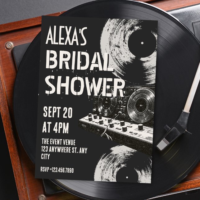 Invitation Mariage rétro musique noir et blanc (Créateur téléchargé)