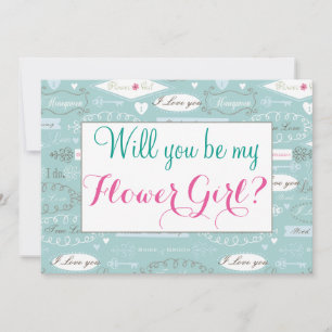 Invitation Mariage Rétro Serez-Vous Demoiselle D'Honneur Fleu
