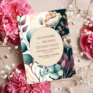Invitation Mariage Rétro Vintage Années Soixante Terracotta