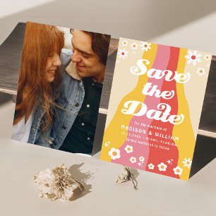 Invitation Mariage Rétro Vintage Enregistrer La Date