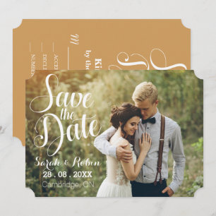 Invitation Mariage rétro vintage simple RSVP Save the Date