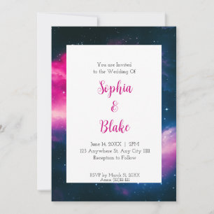 Invitation Mariage Rêve Nébuleuse Rose