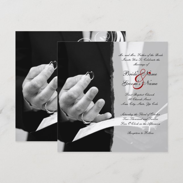 Invitation Mariage Rings Mariage+invitation (Devant / Derrière)