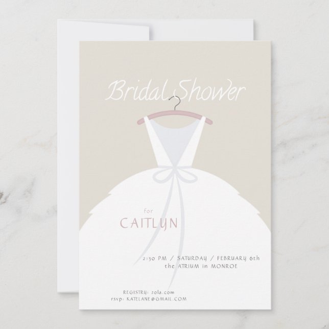 Invitation mariage Robe de douche nuptiale (Devant)