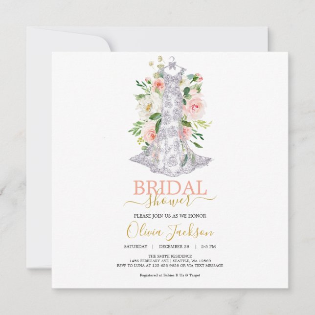 Invitation mariage Robe de douche nuptiale (Devant)