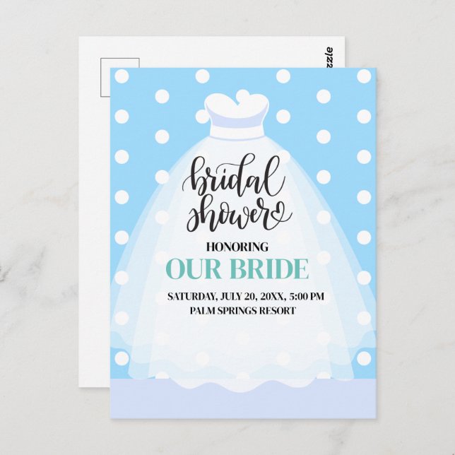 Invitation mariage Robe de douche nuptiale (Devant / Derrière)